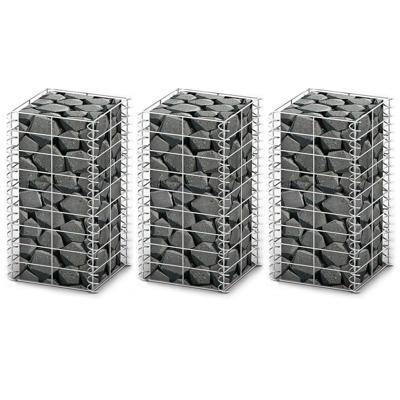 VidaXL 3-delige schanskorfset 25x25x50 cm gegalvaniseerd draad