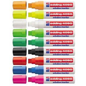 Edding 4090 Krijtmarker Zwart, Rood, Wit, Neon-geel, Neon-pink 4 mm, 15 mm