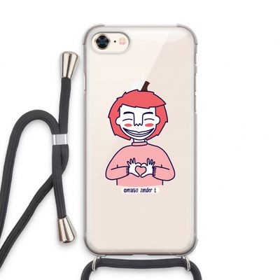 Hartje: iPhone 8 Transparant Hoesje met koord