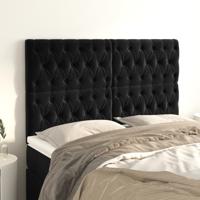 Hoofdborden 4 st 80x7x78/88 cm fluweel zwart