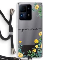 Gele bloemen: Xiaomi Mi Mix 4 Transparant Hoesje met koord