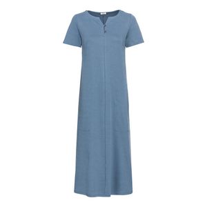 Jersey jurk van bio-katoen met knoopjes, rookblauw Maat: 42
