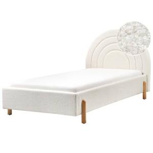 Beliani - ANET - Bed - Off-white - 90 x 200 cm - Bouclé