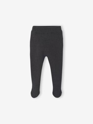 Babybroek met voetjes antraciet