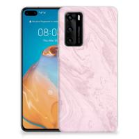 Huawei P40 | TPU | Siliconen hoesje | Marble Pink - Origineel Cadeau Vriendin