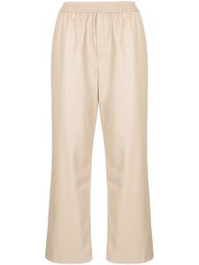 Goen.J pantalon droit en cuir artificiel - Marron