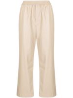 Goen.J pantalon droit en cuir artificiel - Marron