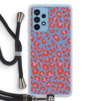Leopard blue: Samsung Galaxy A52 Transparant Hoesje met koord