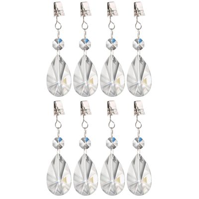 12x stuks tafelkleedgewichtjes kristallen druppels glas