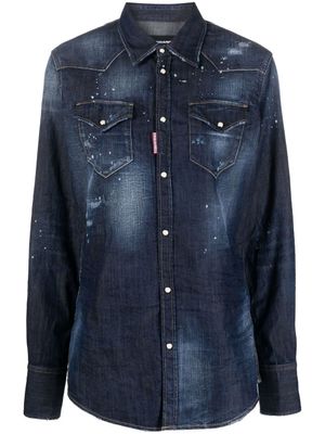 DSQUARED2 jupe en jean à logo ICON - Bleu