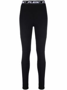 Philipp Plein legging à taille à logo - Noir