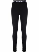 Philipp Plein legging à taille à logo - Noir - thumbnail