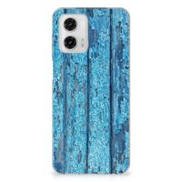 Motorola Moto G73 Bumper Hoesje Wood Blue - thumbnail