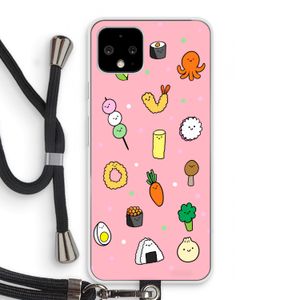Happy bento friends: Pixel 4 Transparant Hoesje met koord
