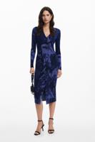 Bloemen midi-jurk - BLUE - M