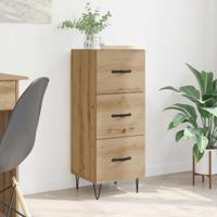 Dressoir artisanaal eikenkleurig 34 x 34.5 x 90 cm Bewerkt hout
