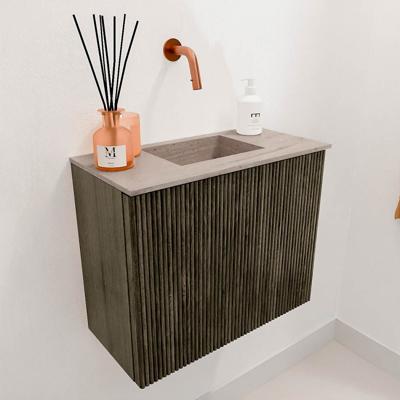Toiletmeubel Mondiaz Joya Dlux | 50 cm | Meubelkleur Shadow | Faye wastafel Saba Wasbak Midden | Zonder kraangat(en)