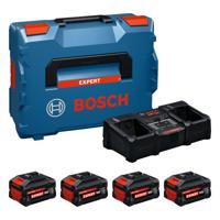 Bosch Professional EXBA18V 4 EXPERT starterset 2 x EXBA18V-55 5.5Ah + 2 x EXBA18V-80 8.0Ah + EXAL18V2-320 in L-Boxx - 1600A0373Y