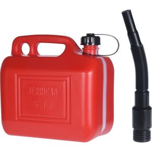 Jerrycan voor brandstof - 5 liter - rood - met schenktuit