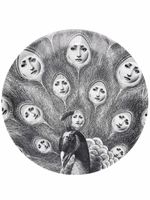 Fornasetti assiette à imprimé graphique - Noir