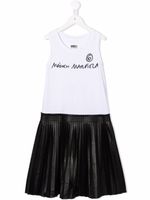 MM6 Maison Margiela Kids robe évasé à logo imprimé - Blanc