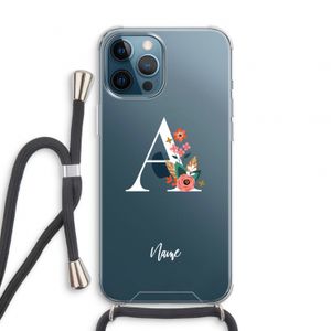 Pink Bouquet: iPhone 12 Pro Transparant Hoesje met koord