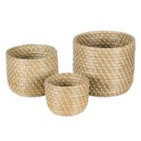 Mand (set Van 3) Manado - Hout - Naturel - Rotan