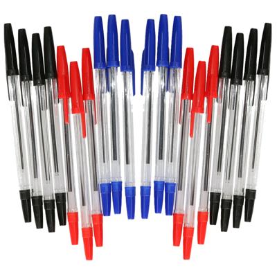 DID Balpennen - 20x stuks - blauw/rood/zwart - met dop - kantoor/school