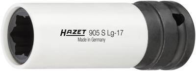 HAZET Krachtdopsleutel · hybride speciaal profiel 905SLG-17 · 1/2 inch (12,5 mm) vierkant hol · Wielbouten hybride speciaal profiel · SW 17 mm