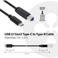 club3D CAC-1524 USB-kabel USB 3.2 Gen1 USB-C stekker, USB-B stekker 1.00 m