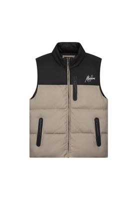 Malelions Sport Counter Bodywarmer MS1-AW23-05-164 Zwart / Beige maat
