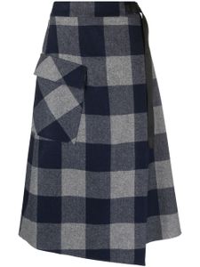 Woolrich jupe asymétrique à carreaux - Bleu