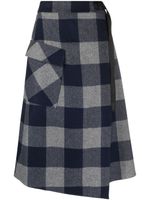 Woolrich jupe asymétrique à carreaux - Bleu