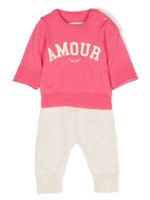 Zadig & Voltaire Kids ensemble haut-pantalon à imprimé Amour - Rose - thumbnail