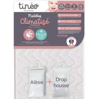 TINEO Materasso climatizzato 60x120 cm + lenzuolo con angoli + coprimaterasso (set)