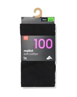 HEMA Dames maillot 100denier katoen zwart (zwart)
