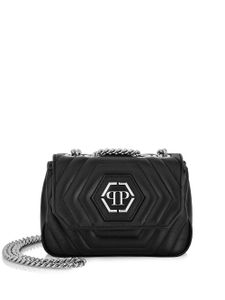 Philipp Plein petit sac porté épaule Hexagon en cuir - Noir