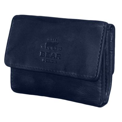 Bear Design Compacte Portemonnee met Overslag Cow Lavato Blauw