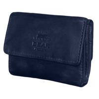 Bear Design Compacte Portemonnee met Overslag Cow Lavato Blauw