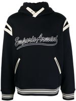 Emporio Armani hoodie en jersey à logo brodé - Bleu