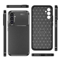 Samsung Galaxy A34 5G Beetle Koolstofvezel TPU Hoesje - Zwart