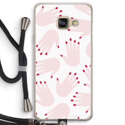 Hands pink: Samsung Galaxy A3 (2016) Transparant Hoesje met koord