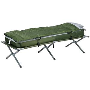 Outsunny Campingbed Veldbed, 5-delige set, inclusief draagtas, 193 x 86 x 43/63 cm, Groen