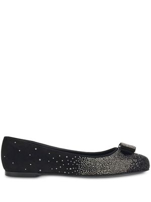 Ferragamo ballerines à nœud Vara - Noir