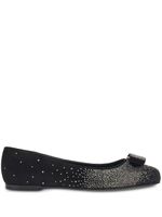 Ferragamo ballerines à nœud Vara - Noir
