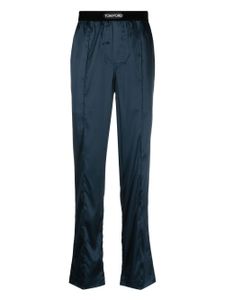 TOM FORD bas de pyjama en soie - Bleu