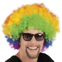 Afro pruik multi Afro pruik multi