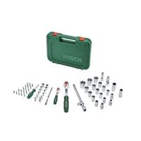 Bosch 57-delige ratelset 1/4 + 1/2 (voor diverse doe-het-zelfklussen 55 krachtige accessoires Softgrip-draagkoffer)