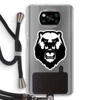 Angry Bear (white): Xiaomi Poco X3 Pro Transparant Hoesje met koord