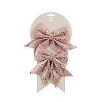 Decoratie strikken - 2x st - roze - 12 x 13 cm - polyester - feeststrikjes